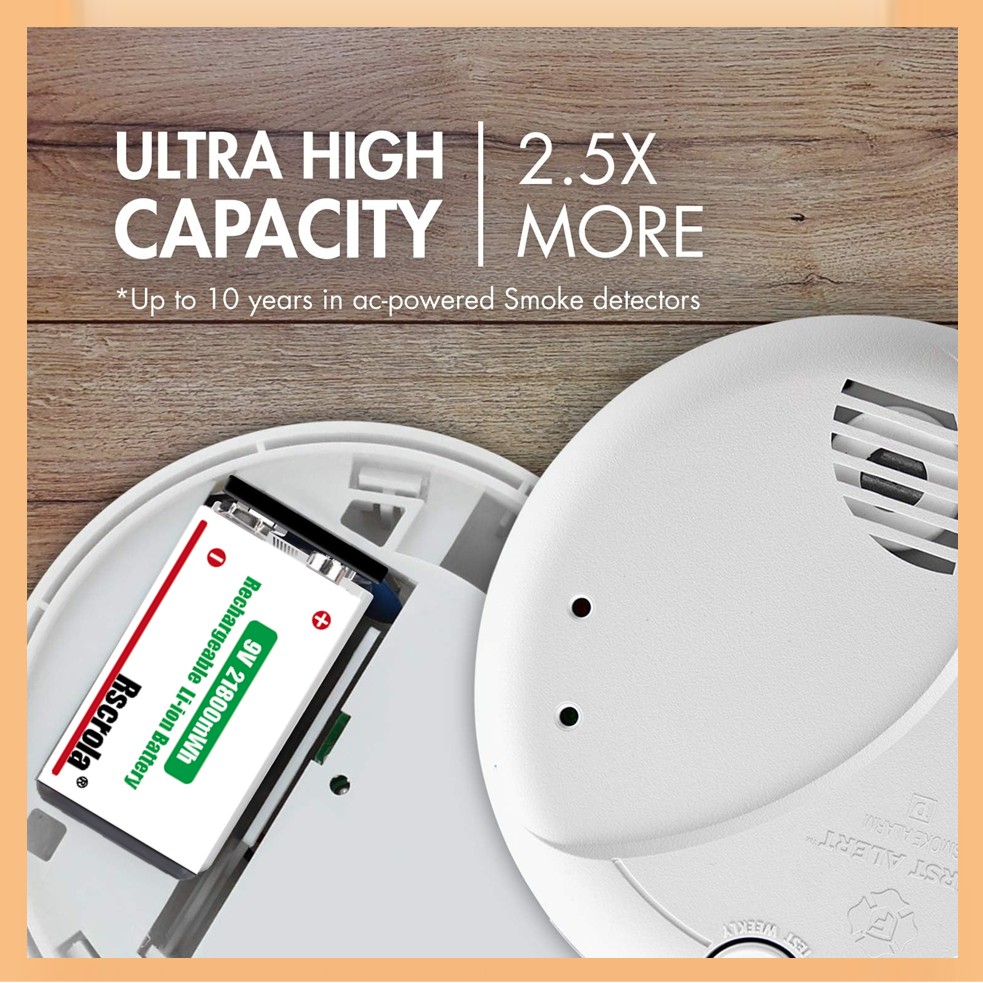 Rechargeable 9V Battery, 21800 - đánh giá và giá Smoke Detector Interconnected