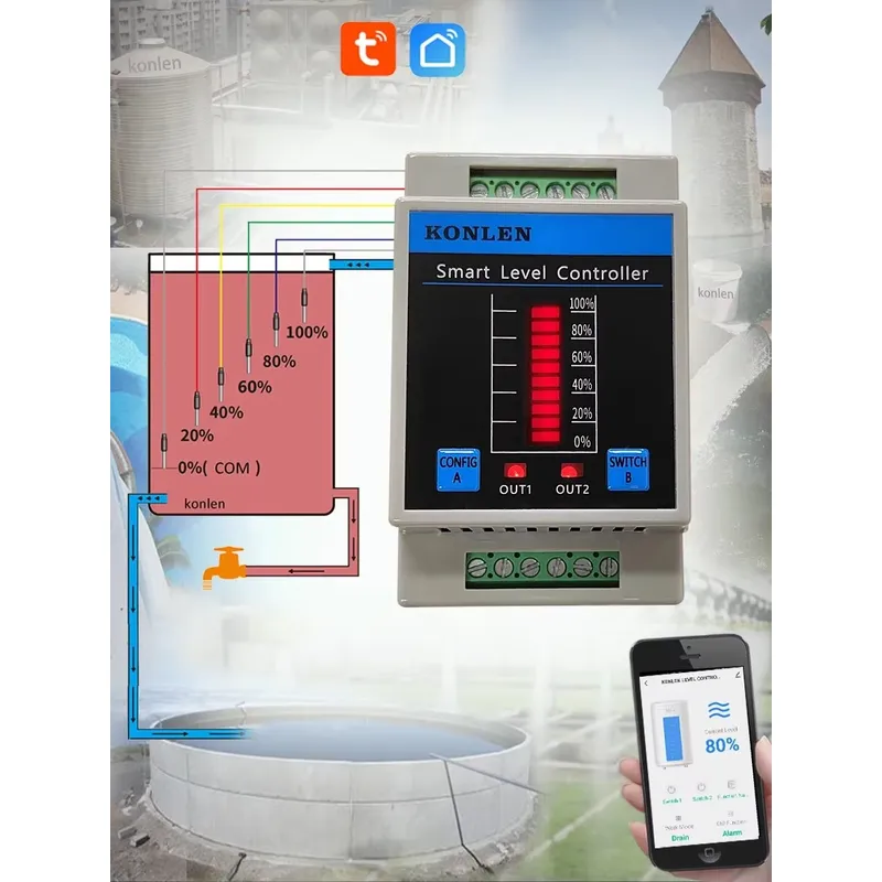 KONLEN Water Level Sensor WIFI - đánh giá và giá Water Alarm Sensor