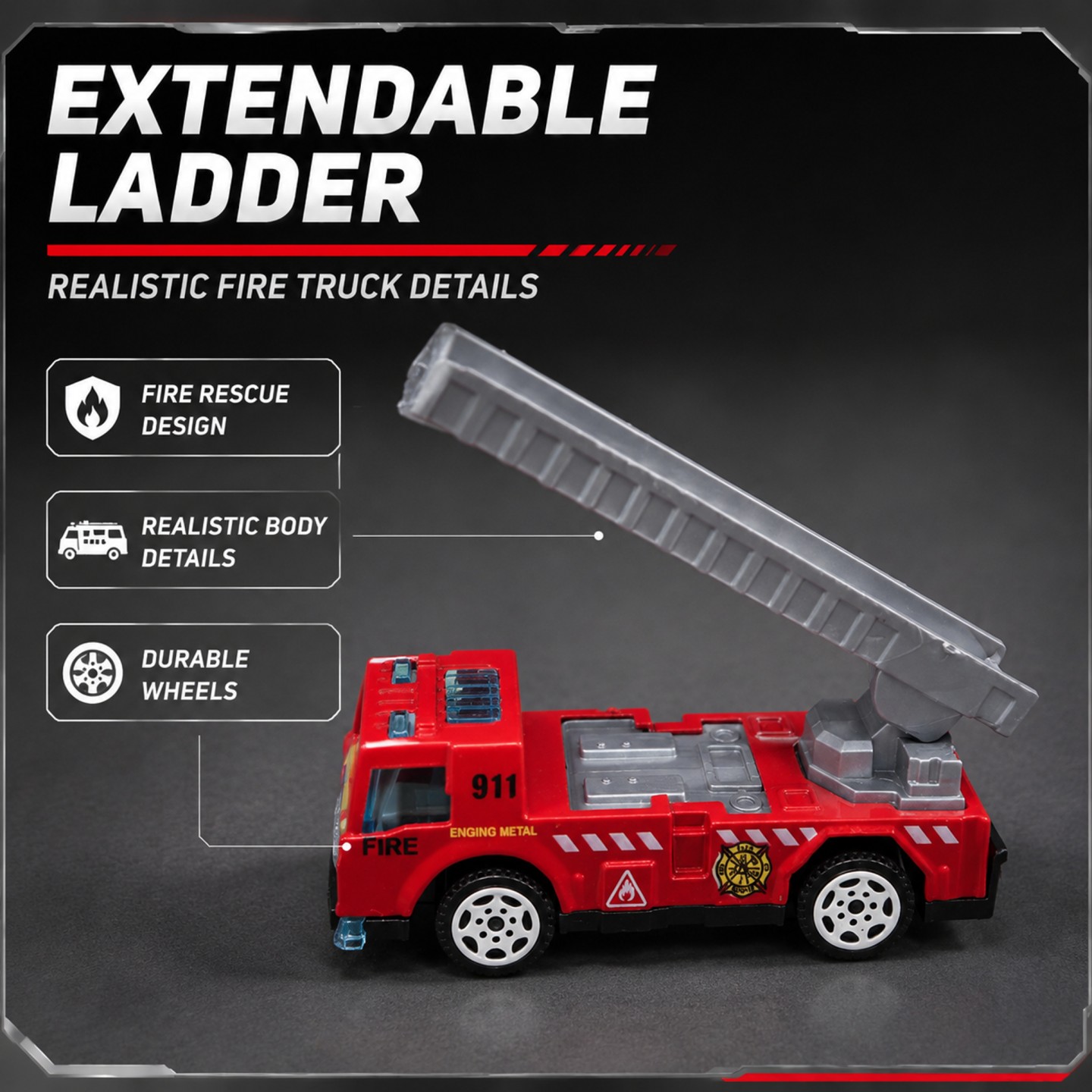 1:64 Alloy+Plastic Fire Fighti - đánh giá và giá Fire Escape Ladder